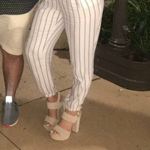 steve madden nude chunky heel